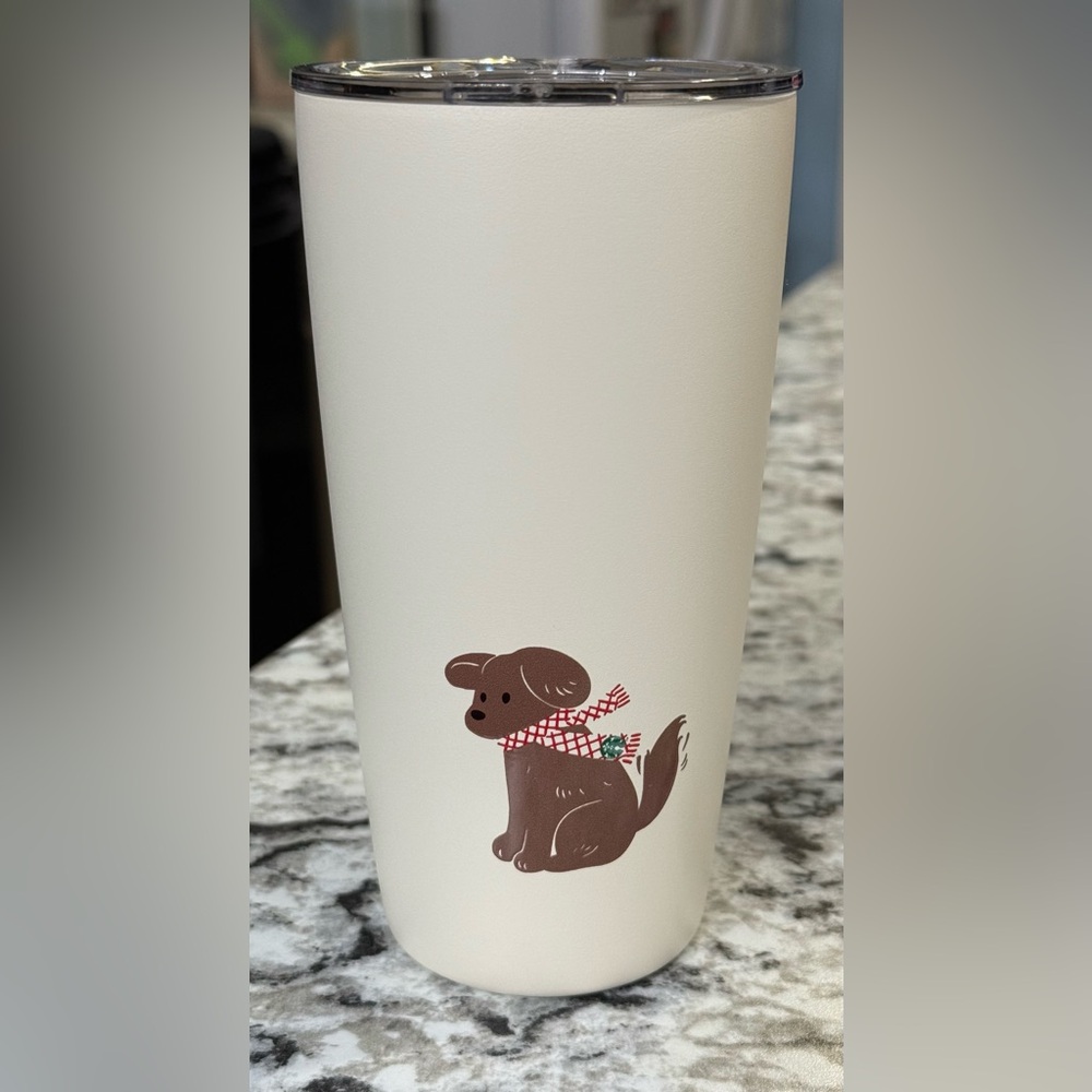 Starbucks Holiday 2025 Winter White Puppy Stainless Steel Tumbler MiiR
